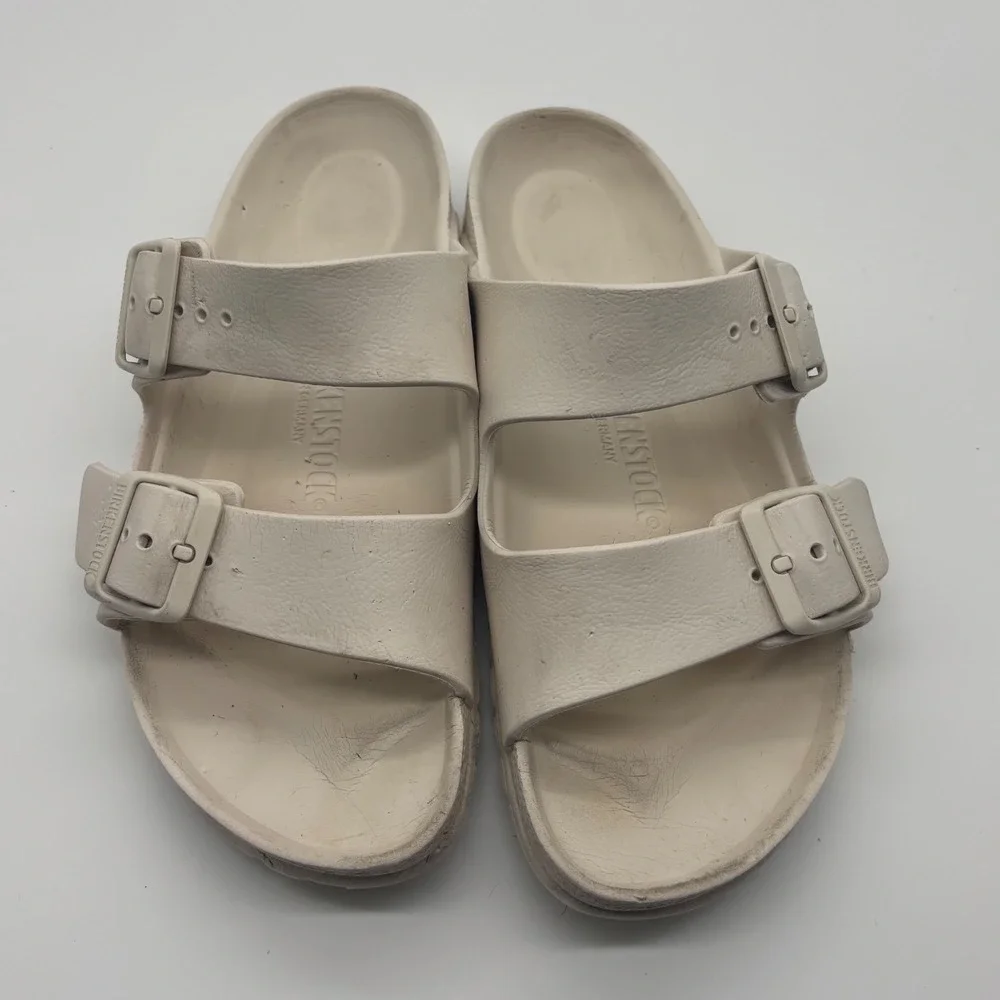 Birkenstock Arizona EVA Sandals Beige White Waterproof Slides EU 37 US 6-6.5